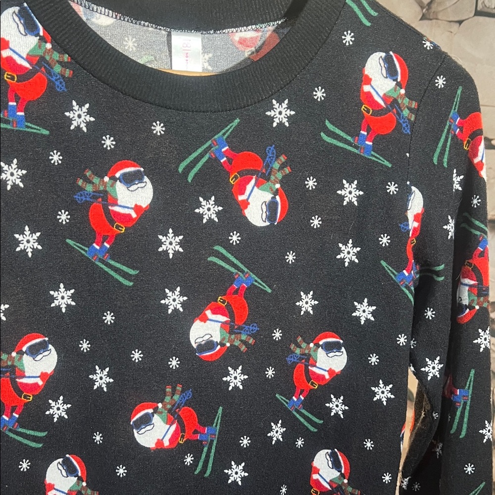 No Boundaries Black Santa Crewneck Sweater